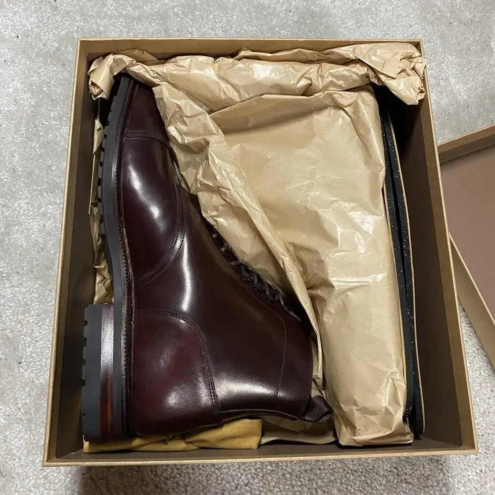Meermin Boots Mens 10.5E Brown Shell Cordovan Cap Toe City Lug 116210 Ivy Prep